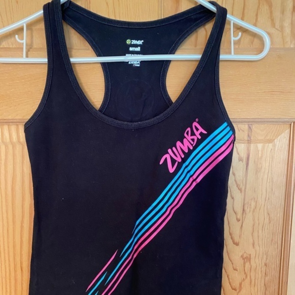 ZUMBA WEAR BLACK RACER BACK TANK SIZE SMALL